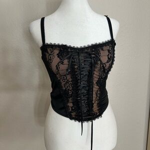 Elegant Black Lace Corset Top